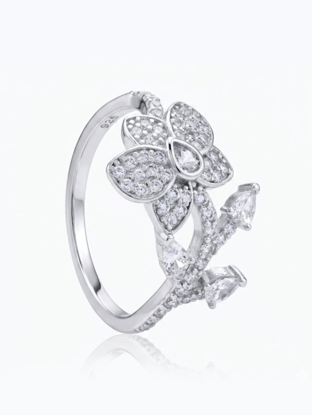 Floral Ring, 925 Sterling Silver Charmed Aroma Flower Collection